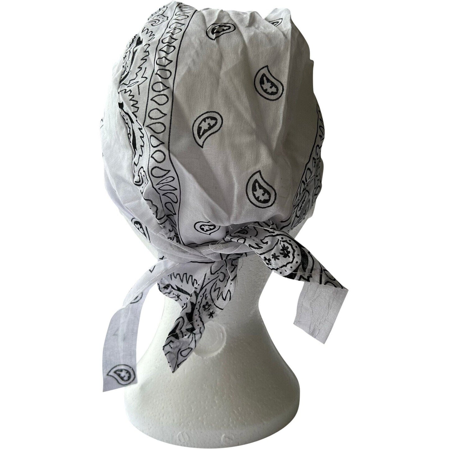 White Bandana Zandana Hairband Headband Headscarf Durag Hair Head Band Hat Cap