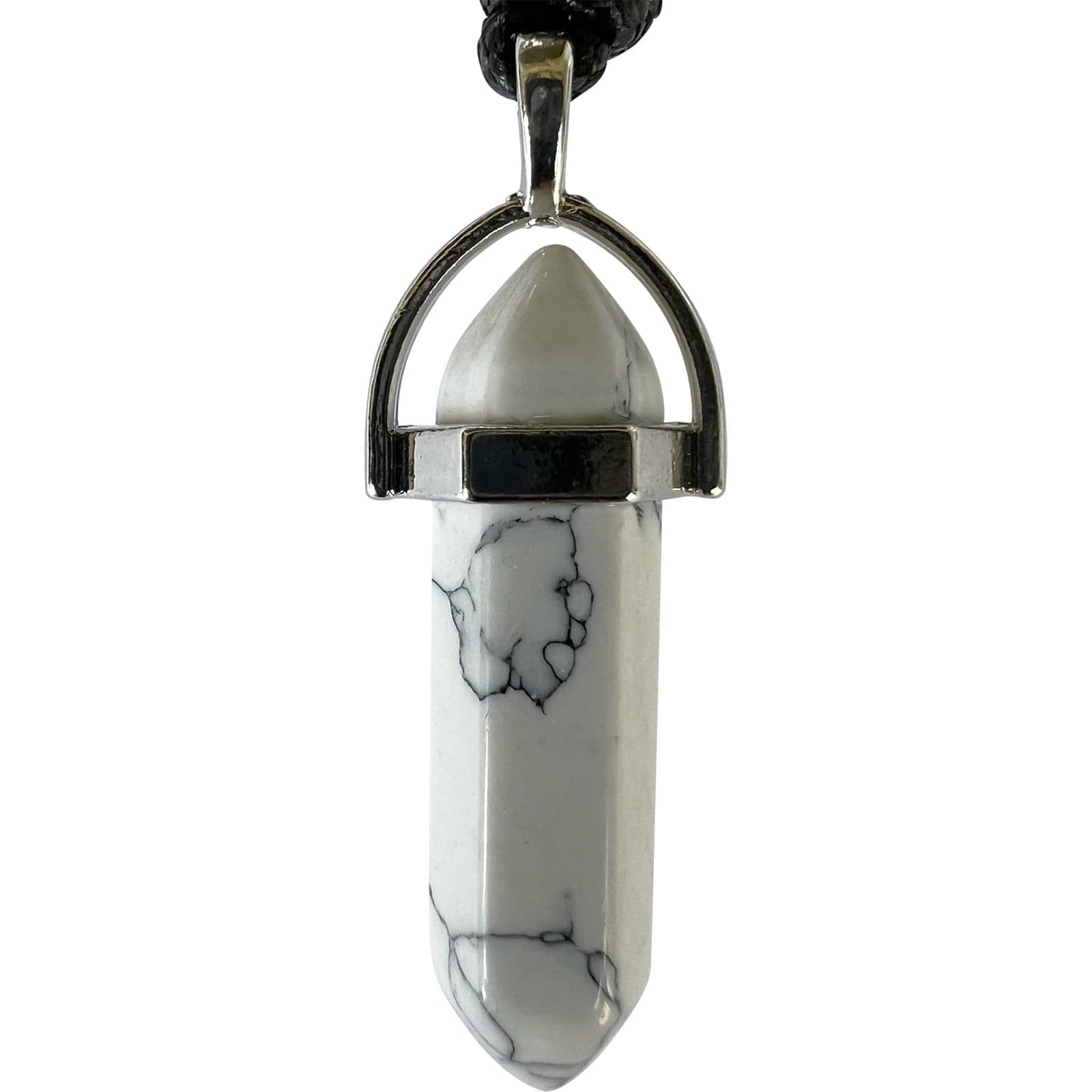 White Howlite Crystal Necklace Pendant Womens Mens Girls Natural Stone Jewellery