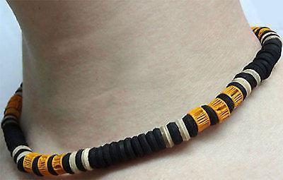 Wood Bead Elastic Stretchy Necklace Chain Choker Ladies Men's Womens Girls Boys Wood Bead Elastic Stretchy Necklace Chain Choker Ladies Men's Womens Girls Boys