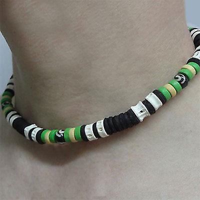 Wood Bead Stretch Necklace Chain Choker Mens Womens Girls Boys Surfer Jewellery Wood Bead Stretch Necklace Chain Choker Mens Womens Girls Boys Surfer Jewellery