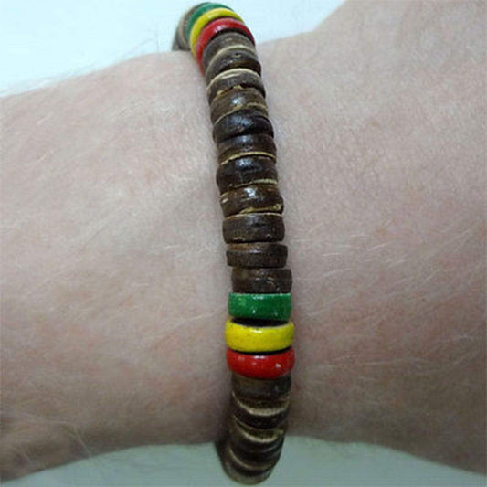 Wood Surfer Friendship Charm Bracelet Wristband Bangle Bob Marley Rasta Reggae