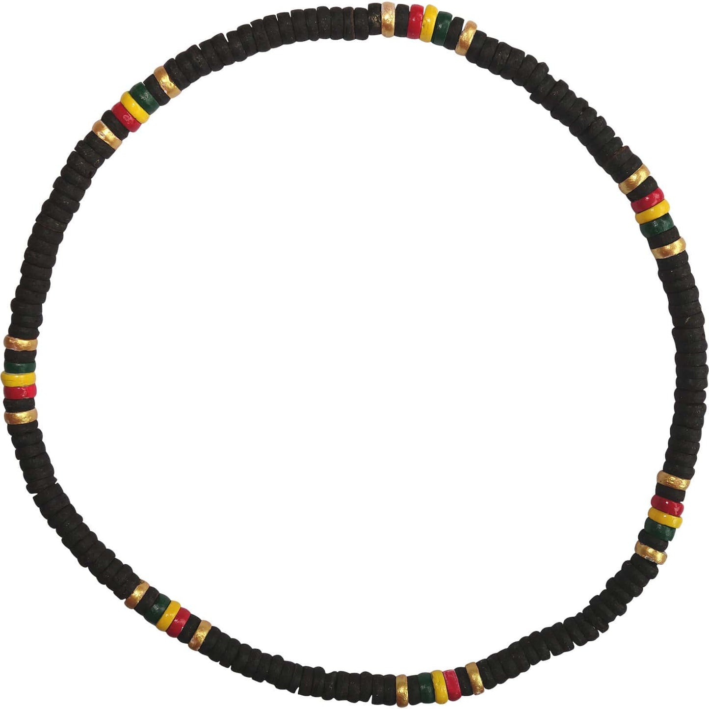 Wooden Necklace Chain Mens Womens Rasta Reggae Gold Colour Beads Wood Jewellery