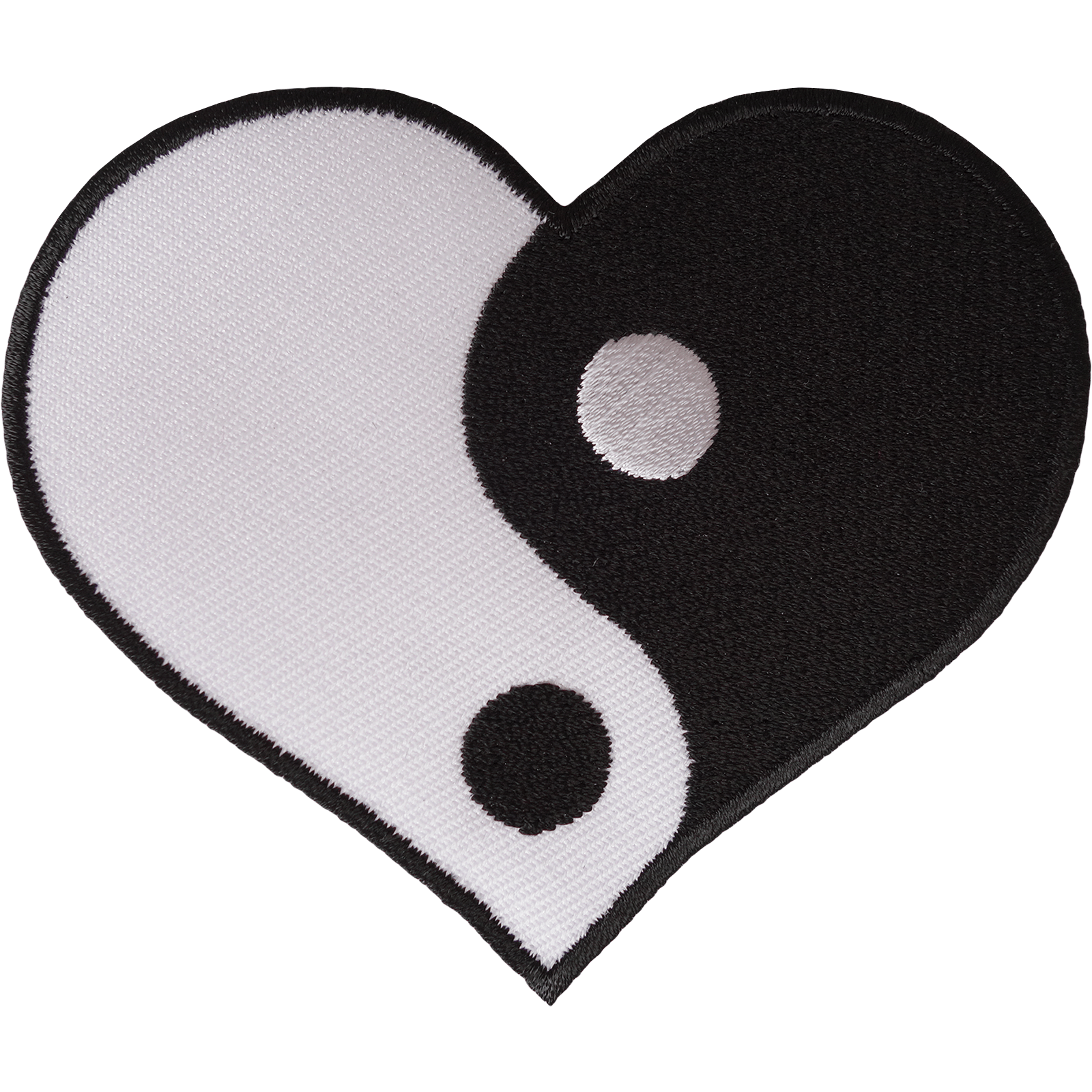 Yin and Yang Love Heart Patch Iron Sew On Embroidered Badge Embroidery Applique